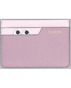 Anya Hindmarch Card Holder Peeping Eyes Leather Wallets & Purses - Pink