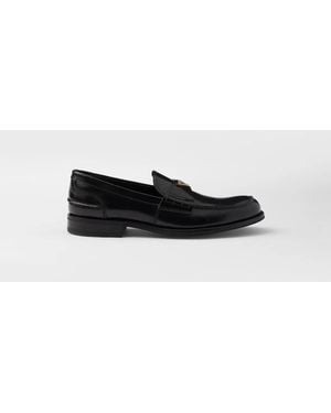 Prada Brushed Leather Loafers - White