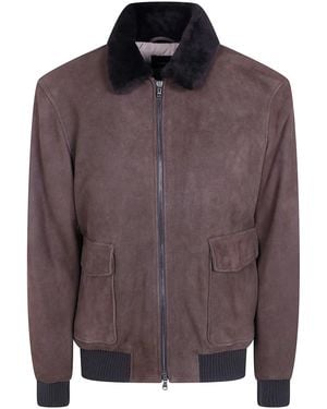 Barba Napoli "Boston" Aviator Jacket - Brown