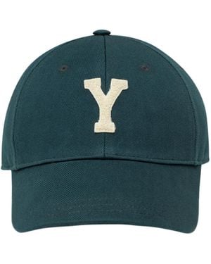 Saint Laurent College-Style Y Gabardine Cap - Blue