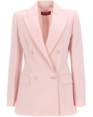 Max Mara Doublebreasted Wool Crepe Jacket - Pink