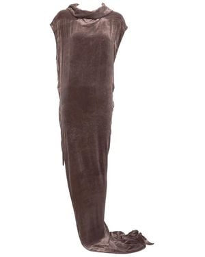 Rick Owens High Neck Sleeveless Draped - Brown