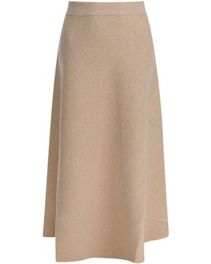 Max Mara Wool And Cashmere Flared Skirt - Natural