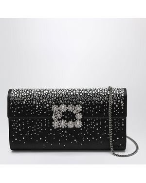 Roger Vivier Efflorescence Crystal-Embellished Clutch Bag - Black