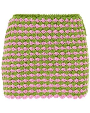 Prada Two-Tone Crochet Mini Skirt - Yellow