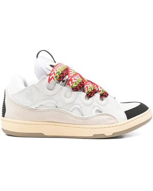 Lanvin Calf Leather Curb Sneakers - Pink