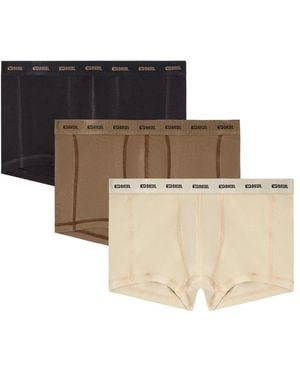 DIESEL 3-Pack Boxer Shorts With Logo - Black