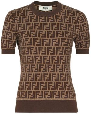 Fendi Ff Cotton Sweater - Brown
