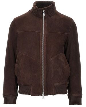 Arma Suede Leather Jacket - Brown