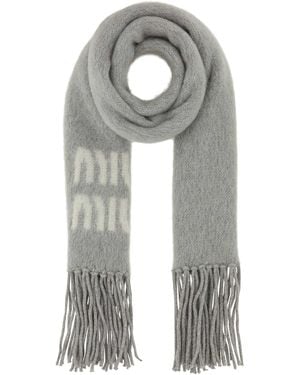 Miu Miu Wool And Mohair Scarf - Grey