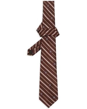 Drole de Monsieur Cravate Rayée Monogramme - Red