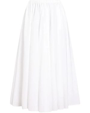 Patou Cotton Midi Skirt - White
