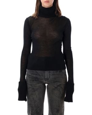 Our Legacy Sheer Ribbed Turtleneck Jumper - Black
