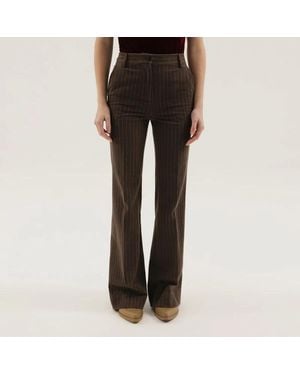 1989 STUDIO Striped Flared Pants - Black