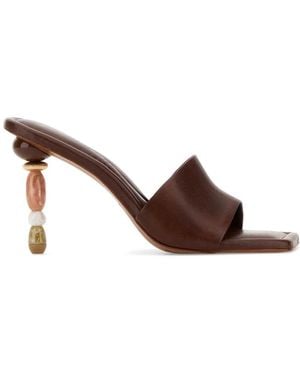 Cult Gaia Leather Mahina Heels - Brown