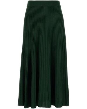 Zimmermann Pleated Rib Midi Skirt - Green