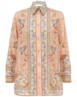 Zimmermann Roselight Silk Shirt - Natural