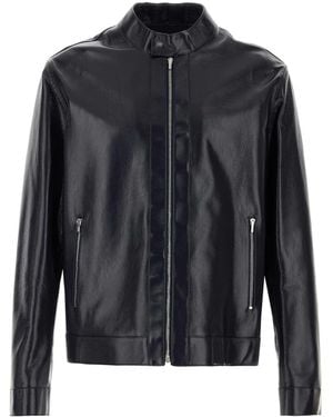 Fendi Midnight Blue Leather Jacket - Black