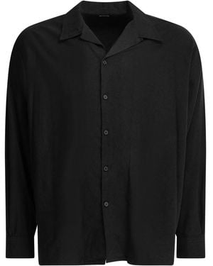 A.PRESSE Casual Silk Shirt - Black