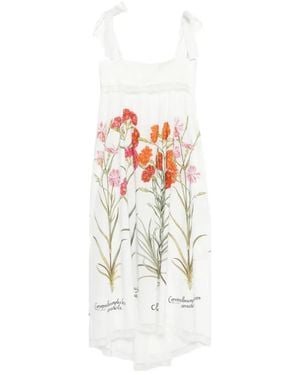 Alberta Ferretti Printed Cotton Dress - White