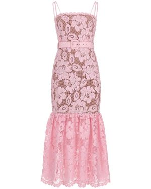 Self-Portrait Polyester Dress - Pink