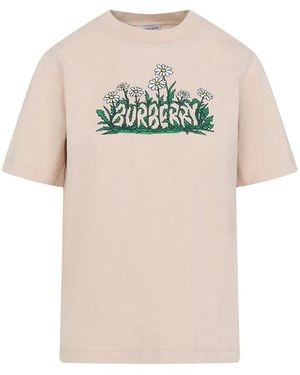 Burberry Skin Cotton T-Shirt - Natural