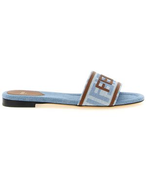 Fendi Denim Sandals - Blue