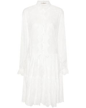 Ermanno Scervino Embroidered Shirt Dress - White