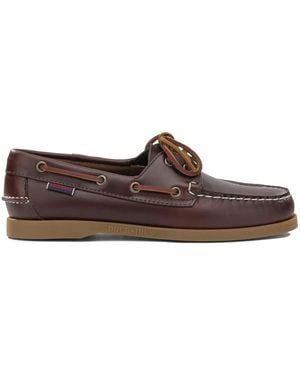 Sebago Docksides Portland Waxed Leather Rubber Lace-Up Loafers - Brown