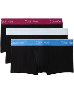 Calvin Klein Logo-Waistband Trunks (Set Of Three) - Red