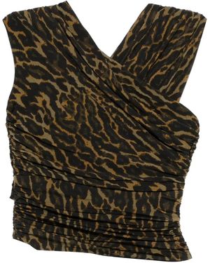 Ganni Leopard Top - Black