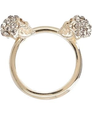 McQueen Tone Skull Open Ring - White