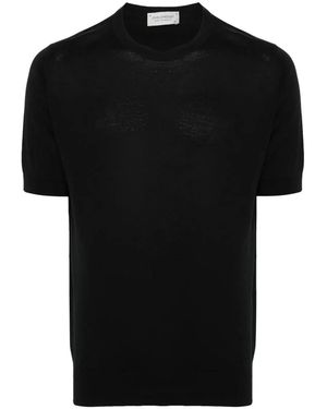 John Smedley Kempton Fine Knit Cotton T Shirt - Black
