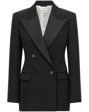 Givenchy Satin Lapel Blazer - Black