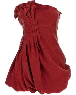 Magda Butrym Asymmetrical Dress With Pleats - Red