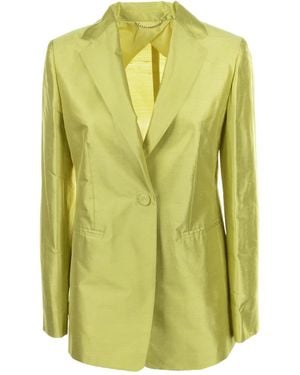 Max Mara Single-Breasted Cedar Silk Jacket - Green