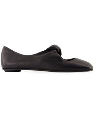 McQueen Leather Ballet Flats - Black
