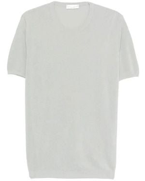 Roberto Collina Ribbed Knit Cotton Blend T-Shirt - White