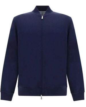 Brunello Cucinelli Cotton Zip Sweatshirt - Blue