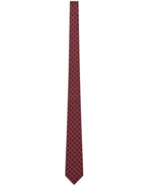 Gucci Patterned Silk Necktie - Red