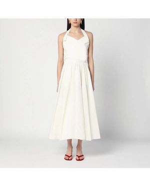 Patou Ivory Dress With A Bow On The Back - White