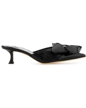 Jimmy Choo Leather Staz Mules - Black