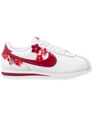 Nike Cortez Leather Florette Trainers - Red
