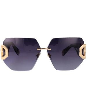 Philipp Plein Rose Acetate+Metal Sunglasses - Blue