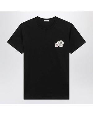 Moncler Crewneck T-Shirt With Multipatches - Black