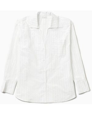 1989 STUDIO Striped L/S Shirt Dress - White