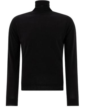 John Smedley Merino Wool "Cherwell" Turtleneck Jumper - Black