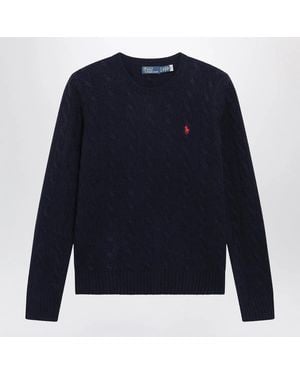 Polo Ralph Lauren Crewneck Cableknit Wool And Cashmere Jumper - Blue