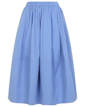 Co. Light Bubble Tton Midi Skirt - Blue