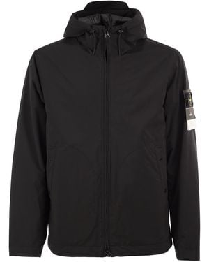 Stone Island Soft Shell-R Hooded Jacket - Black